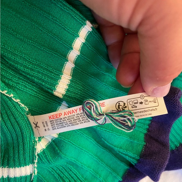 🆕Daily Practice by Anthropologie-Knit Striped Midi Dress, Green Motif, Size 3X - Picture 13 of 14